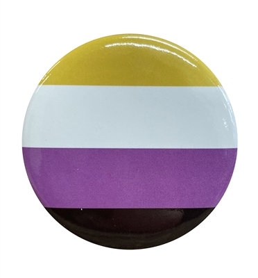 Wholesale Gay Pride Non Binary Button Badge silver backed tin badge