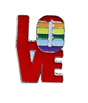 Wholesale Gay Pride Rainbow Love Pin Badge silver