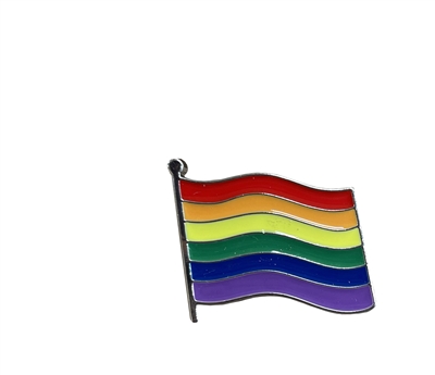 Wholesale Gay Pride Rainbow Pin Badge silver