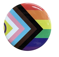 Wholesale Gay Pride Rainbow Progress Button Badge silver backed tin badge