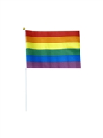 Wholesale Rainbow Hand Flag with plastic post and material flag