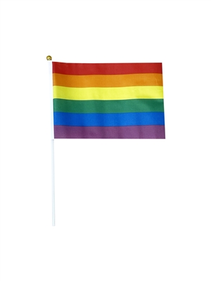 Wholesale Rainbow Hand Flag with plastic post and material flag