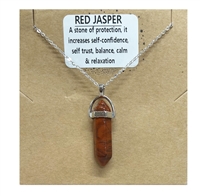 red jasper Bullet necklace on silver Chain wholesale from Fat Giraffe