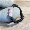 ROSE QUARTZ  lava POWER BRACELET HEALING