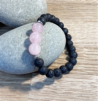 ROSE QUARTZ  lava POWER BRACELET HEALING