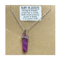 Ruby in Zoisite Bullet Pendant Natural Stone Necklace