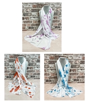 multi coloured lightweight chiffon scarf WHITE