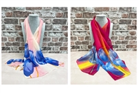 multi coloured lightweight chiffon scarf PINK