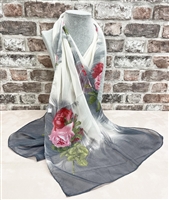 multi coloured lightweight chiffon scarf GREY