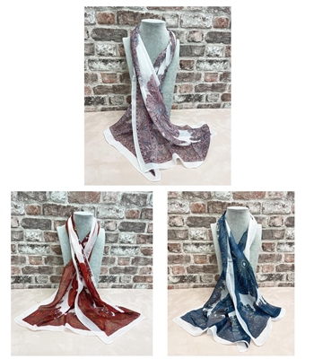 multi coloured lightweight chiffon scarf PAISLEY