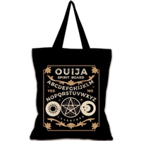 Black background Spirit Ouija Board tote shopping bag