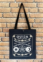 Black background Spirit Ouija Board tote shopping bag
