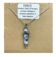 Sodalite Bullet necklace on silver Chain wholesale from Fat Giraffe
