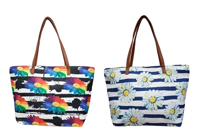 navy and white or black and rainbow sunflower tote bag