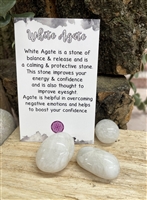 Natural Stone white agate Tumblestone