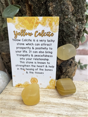 Natural Stone Yellow Calcite Tumblestone