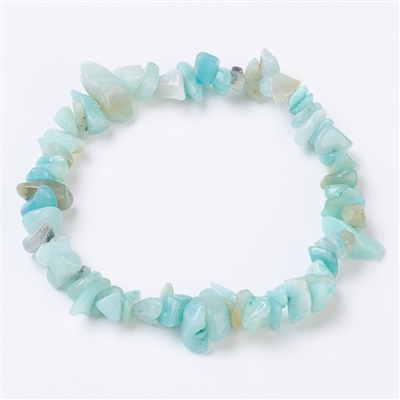 amazonite crystal chip bracelet natural stone blue