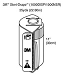 3M STERI-DRAPE Roll Prep Drape & Dispenser, 25 yds & 1 dispenser. MFID: 1000DISP