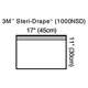 3M STERI-DRAPE Towel Drape, Small, 11" x 17", Non-Sterile, Clear Plastic, Adhesive Strip. MFID: 1000NSD