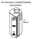 3M STERI-DRAPE Roll Prep Drape & Dispenser, (8) 25 yds & 1 dispenser, 8/case. MFID: 1000NSR