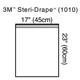 3M STERI-DRAPE Towel Drape, Large, 23" x 17" with Adhesive Strip & Clear Plastic. MFID: 1010
