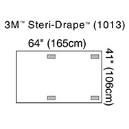 3M STERI-DRAPE X-Ray Image Intensifier Drape, 4 Adhesive Patches, 41" x 64", 10/box, 4 box/case. MFID: 1013