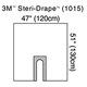 3M STERI-DRAPE U-Drape, 47" x 51", U-Slot Aperture with Adhesive, Clear Plastic. MFID: 1015