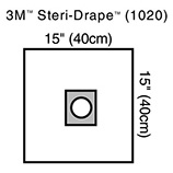 3M STERI-DRAPE Ophthalmic Small Drape with Adhesive Aperture, 15" x 15", 10/box, 4 box/case. MFID: 1020