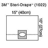 3M STERI-DRAPE Ophthalmic Refractive Drape, 15" x 10", 20/box, 4 box/case. MFID: 1022