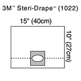 3M STERI-DRAPE Ophthalmic Refractive Drape, 15" x 10", 20/box, 4 box/case. MFID: 1022