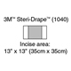 3M STERI-DRAPE Incise Drape, Overall 23" x 13", Incise 13" x 13", 10/box, 4 box/case. MFID: 1040