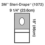 3M STERI-DRAPE Aperture Pouch Drape, 9&#188;" x 18", 10/box 4 box/case. MFID: 1072