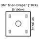 3M STERI-DRAPE Wound Edge Protector, 90cm x 90cm, 10/box, 4 box/case. MFID: 1074