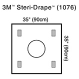 3M STERI-DRAPE Wound Edge Protector, 4 Adhesive Patches, 10/box, 4 box/case. MFID: 1076