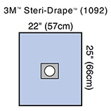 3M STERI-DRAPE Small Drape, Adhesive Aperture, 22" x 25". MFID: 1092 (USA ONLY)