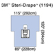 3M STERI-DRAPE Arthroscopy Sheet, Fluid Collection Pouch, 89" x 120", 2 Exit Ports. MFID: 1194