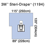 3M STERI-DRAPE Arthroscopy Sheet, Fluid Collection Pouch, 89" x 120", 2 Exit Ports. MFID: 1194