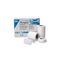 3M MICROPORE Paper Surgical Tape, &#189;" x 10 yds, 24 rl/box, 10 box/case. MFID: 1530-0