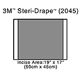 3M STERI-DRAPE 2 Incise Drape, Overall 23" x 17", Incise 19" x 17", 10/box, 4 box/case. MFID: 2045