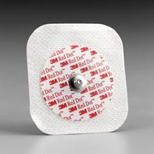 3M RED DOT Diaphoretic Soft Cloth ECG Electrodes, No Abrader, 5.1x5.5cm, 50/bag, 20 bag/case. MFID: 2231