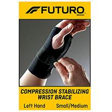 3M FUTURO Compression Stabilizing Wrist Brace, Left Hand, Small/ Medium, 2/pk, 6 pk/cs. MFID: 48401ENR