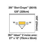 3M STERI-DRAPE Patient Large Isolation Drape, 129" x 100", Loban 2 Incise Film & Pouch. MFID: 6619