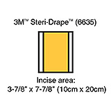 3M IOBAN 2 Incise Drape, Overall 5 7/8" x 7 7/8", Incise: 3 7/8" x 7 7/8", 10/box, 4 box/case. MFID: 6635