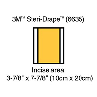 3M IOBAN 2 Incise Drape, Overall 5 7/8" x 7 7/8", Incise: 3 7/8" x 7 7/8", 10/box, 4 box/case. MFID: 6635