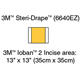 3M IOBAN 2 Incise Drape, Overall 23" x 23", Incise 13" x 13", 10/box, 4 box/case. MFID: 6640EZ