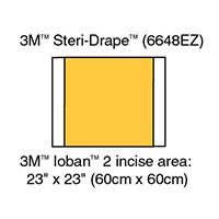 3M IOBAN 2 Incise Drape, Overall 35" x 23", Incise 23" x23", 10/box, 4 box/case. MFID: 6648EZ