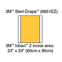 3M IOBAN 2 Incise Drape, Overall 35" x 33", Incise 23" x 23", 10/box, 4 box/case. MFID: 6651EZ