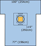 3M STERI-DRAPE Cesarean-Section Sheet with Ioban 2 Incise Pouch, 77" x 122", 5/case. MFID: 6697