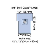 3M STERI-DRAPE Cesarean-Section Sheet with Incise Pouch, 77" x 122", 5/case. MFID: 7965