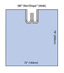 3M STERI-DRAPE Bilateral Split Sheet, 72" x 78", Absorbent Impervious Material, 15/box, 2 box/case. MFID: 9046